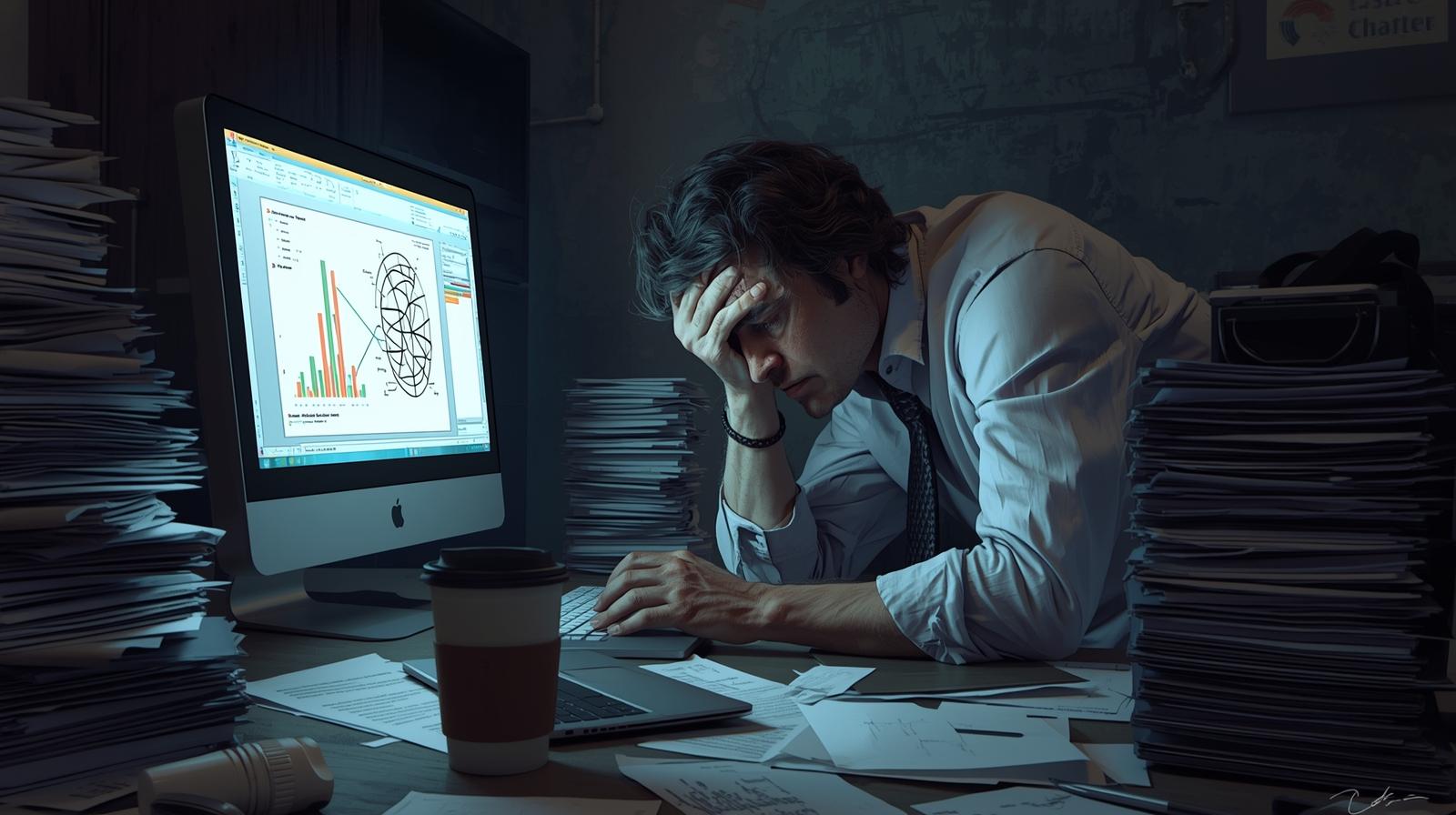 Desk worker at computer